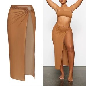 NWT Skims Mesh Cover Ups Sarong Skirt Swim in Almond Size 3X